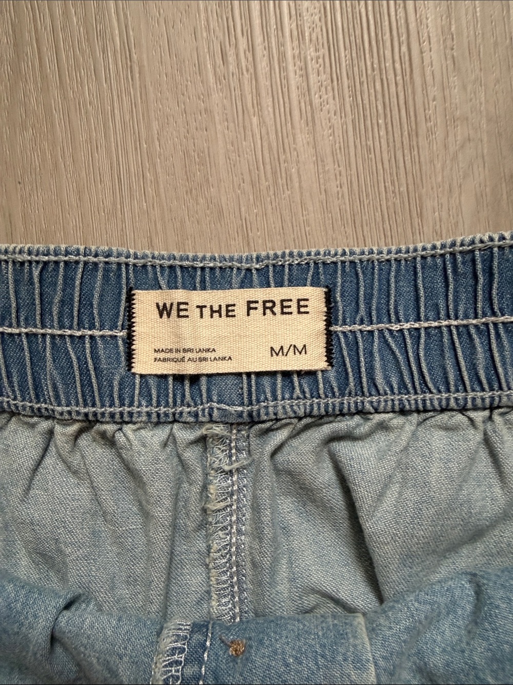 We The Free Light Blue Washed Denim Button-Front Shorts - Picture 2 of 2
